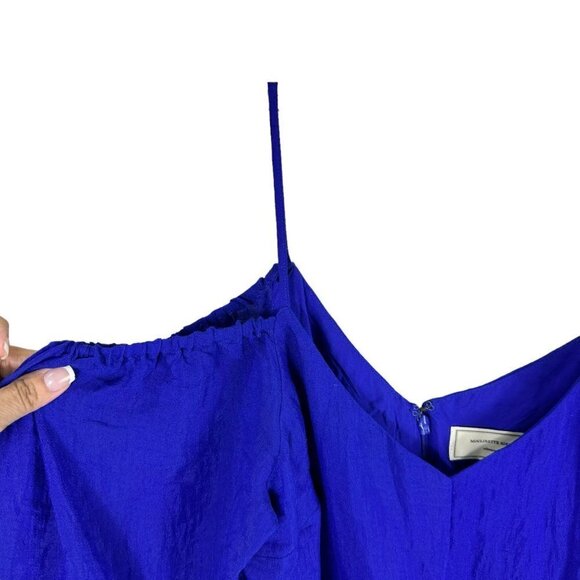 Anthropologie Moulinette Souers Blue Carina Boho Off Shoulder Mini Dress Small - Picture 9 of 15